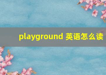 playground 英语怎么读